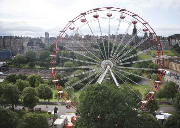 The Edinburgh Festival Wheel will be in East Princes Street Gardens until September. Picture: Toby Williams