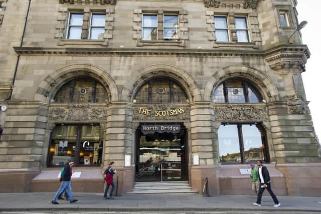 The victim ran into The Scotsman hotel for help. Picture: Ian Rutherford