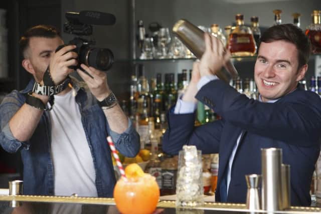 Andrew Ness is filmed making a cocktail at Juniper on Princes Street by marketing Edinburgh. Picture: Toby Williams