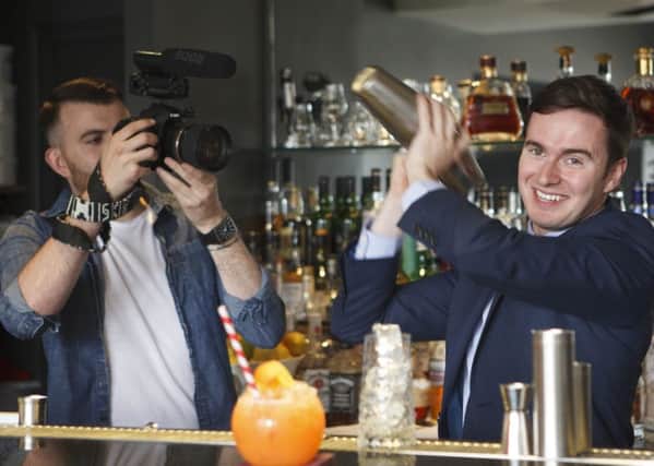 Andrew Ness is filmed making a cocktail at Juniper on Princes Street by marketing Edinburgh. Picture: Toby Williams
