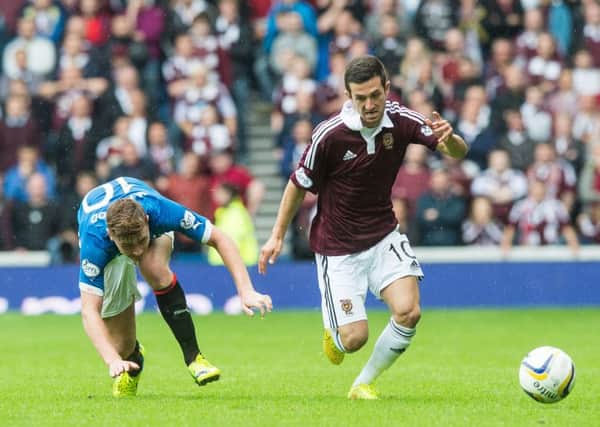Jason Holt in action against Rangers in August 2014. Picture: Ian Georgeson