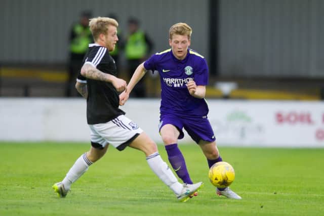Ayr Utd and Hibs in action at Somerset Park. Picture: John Devlin