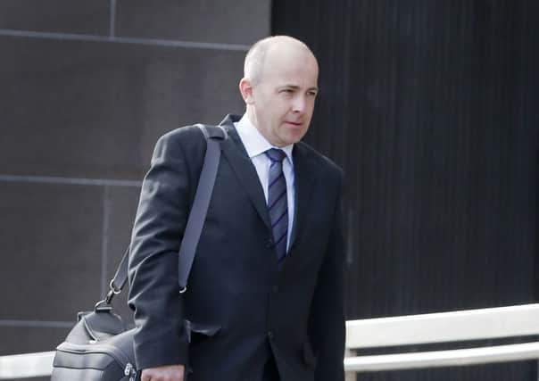 Forensic vehicle examiner Philip Balderstone arrives at Glasgow Sheriff Court. Picture:  PA