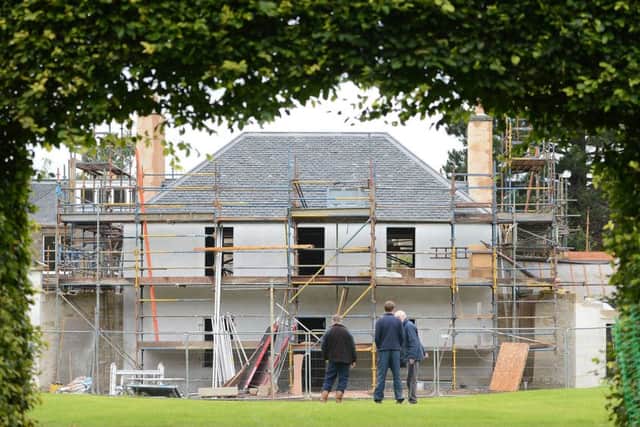 The cottage takes shape in the Botanics. Picture: Neil Hanna