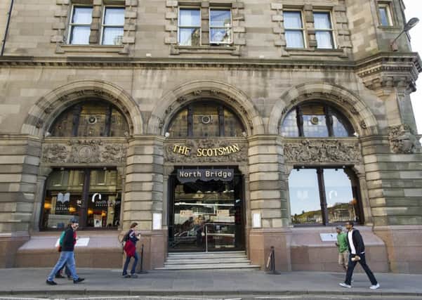A general view of the Scotsman hotel in Edinburgh's North Bridge. A man is in court over an alleged stabbing with a syringe needle. Picture: TSPL