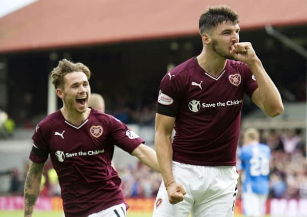 Sam Nicholson, left, and Callum Paterson were on target for Hearts. Picture: SNS