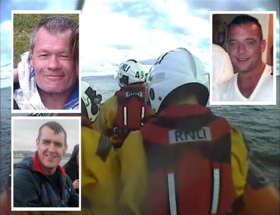 Robert Stead, Jason Buchan and Birrell Stewart. Picture: Kinghorn RNLI/Police Scotland/Facebook