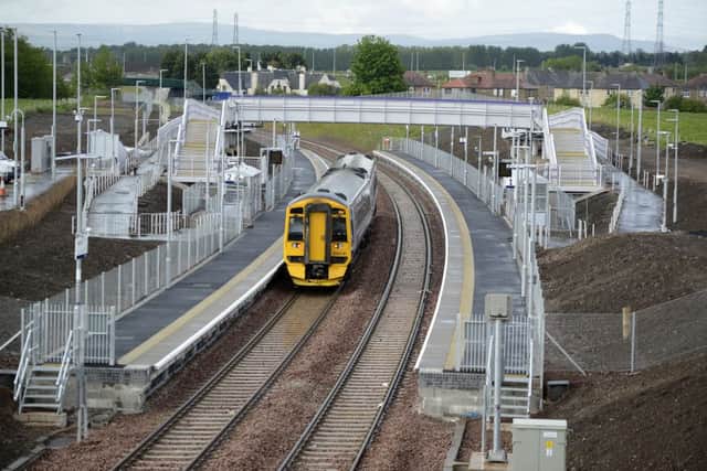 A train passed through Shawfair station on the Borders line. Picture: TSPL