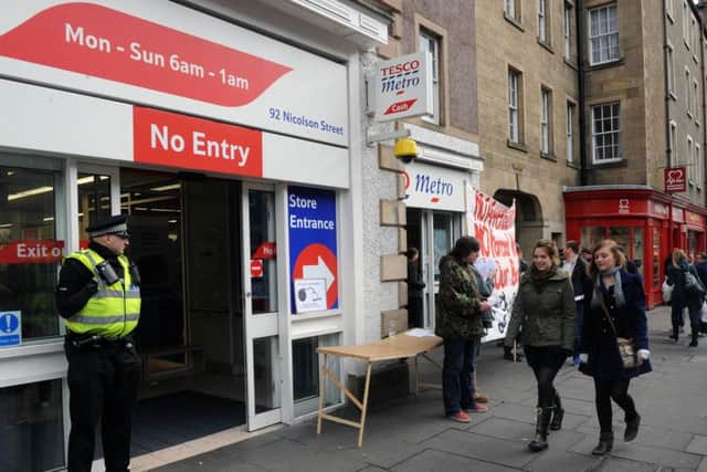 The Tesco store on Edinburgh's Nicolson Street, near where the assault took place. Picture: Ian Rutherford