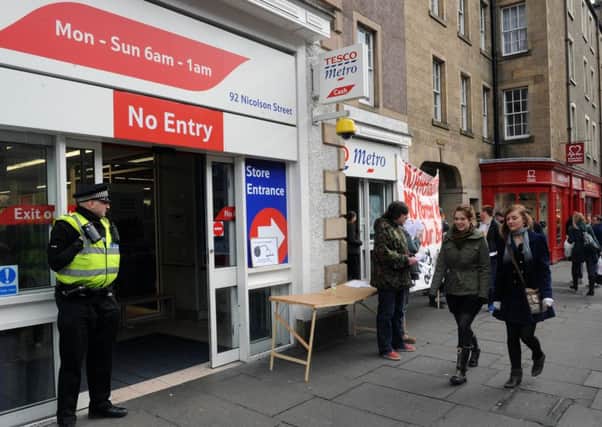 The Tesco store on Edinburgh's Nicolson Street, near where the assault took place. Picture: Ian Rutherford