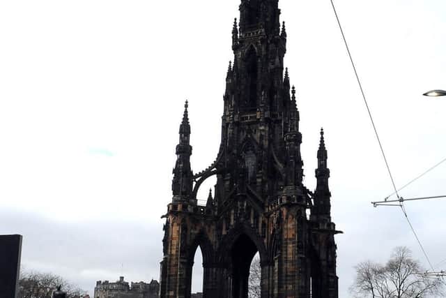 Police have sealed off an area near the Scott Monument. Picture: Lisa Ferguson