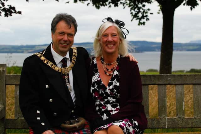 Lord Provost Donald Wilson with Lady Provost Elaine Brand. Picture: Scott Louden