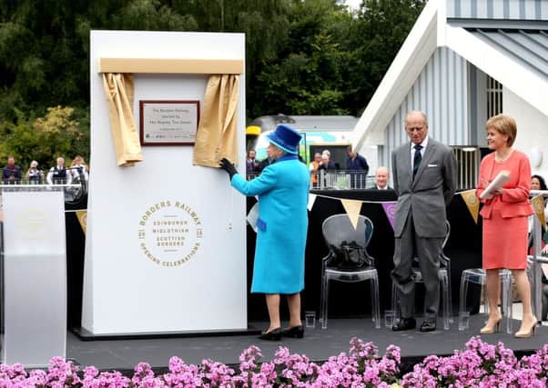 The Queen officially opens the Borders Railway. Picture: Getty