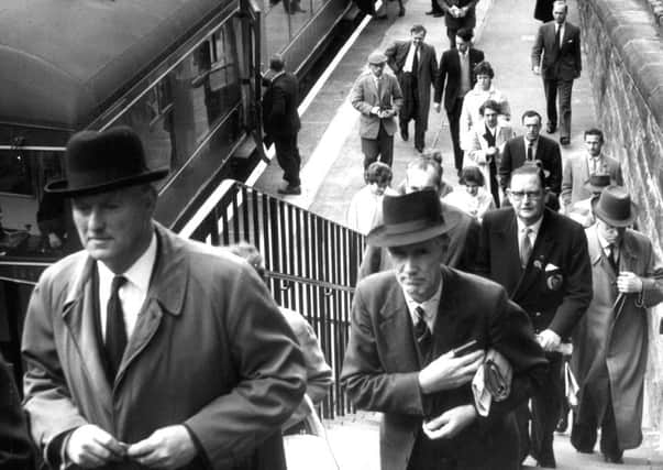 Passengers leave the platform at Morningside station in 1961. Picture: TSPL