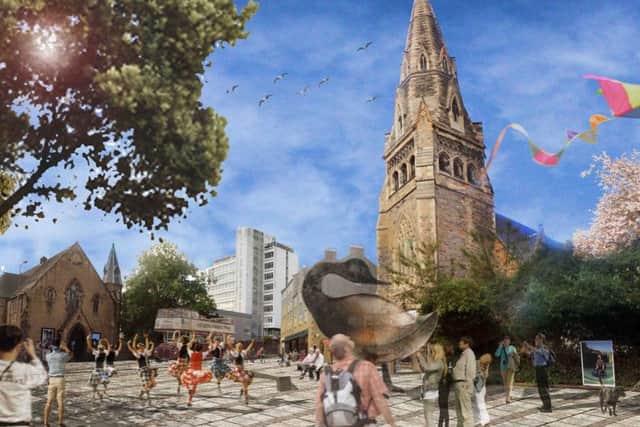 An artist's impression of the 'urban oasis' at The Causey