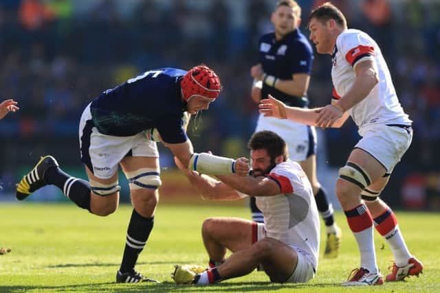 Grant Gilchrist picked up his latest injury in Scotland's 39-16 win over the United States. Pic: SNS