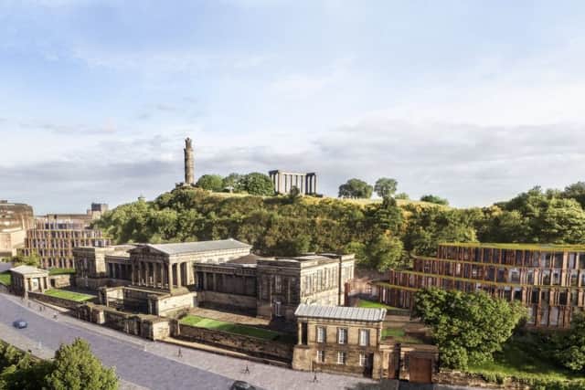 An artist's impression of the hotel plans for the old Royal High School. Picture: comp