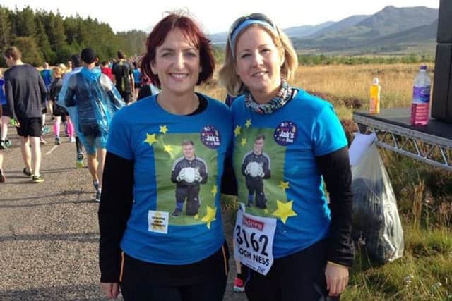 Angela Constance MSP and Hannah Bardell MPat the Loch Ness Marathon. Picture: comp