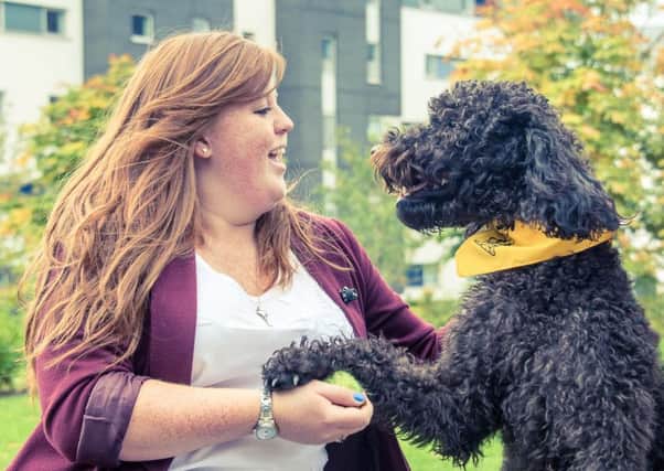 A similar exercise saw Rocco the dog help students at Queen Margaret University fight off stress. Picture: Craig Bennett/Hemedia