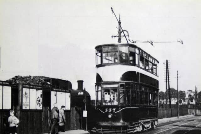 One of Edinburgh's original trams pictured on Lower Granton Road. Picture: Callum Bennetts
