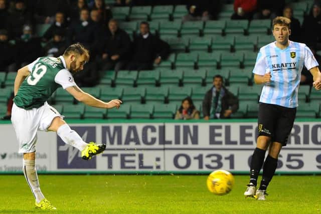 James Keatings scores the first of his two goals. Picture: Ian Rutherford