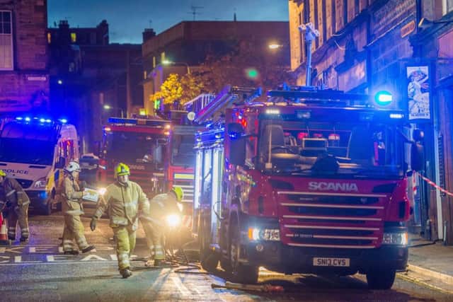 The fire was above the Holyrood 9A pub. Picture: Ian Georgeson