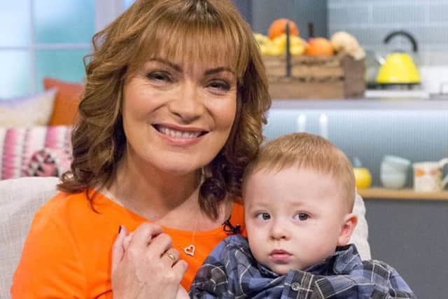 One-year-old Callum Hoy after his first ever TV appearance with Lorraine Kelly. Picture: Deadline News