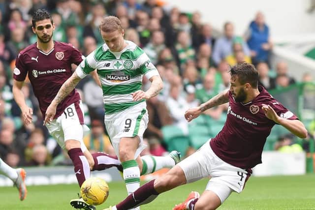 Augustyn, right, says Hearts have the belief they can challenge Celtic for the title. Picture: David Lamb