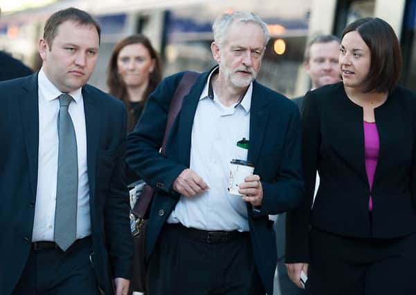 Ian Murray MP, left, and Kezia Dugdale, right, with Labour leader Jeremy Corbyn. Picture: John Devlin