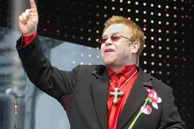 Elton John at Easter Road in 2005. Picture: Callum Bennetts