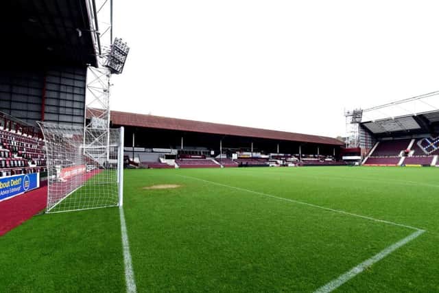 Heavy rain is due to fall at Tynecastle overnight. Pic: Lisa Ferguson