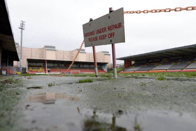 A waterlogged pitch means there will be no action today at Firhill. Picture: SNS Group