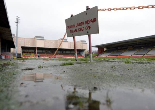 A waterlogged pitch means there will be no action today at Firhill. Picture: SNS Group