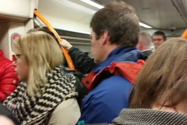 Tom Freeman was on board the packed train. Picture: Tom Freeman