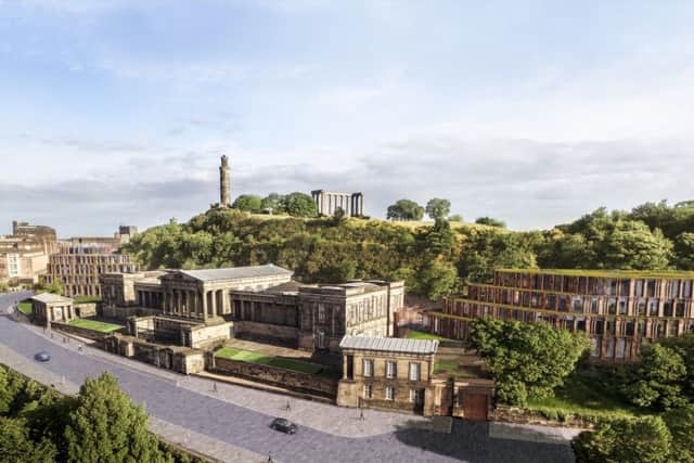 An artist's impression of the hotel plans for the old Royal High School. Picture: comp