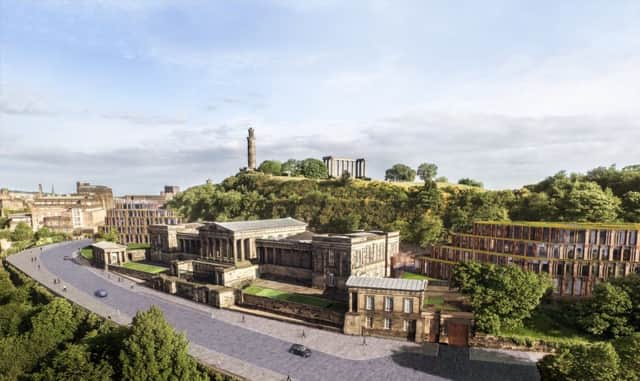 An artist's impression of the hotel plans for the old Royal High School. Picture: comp