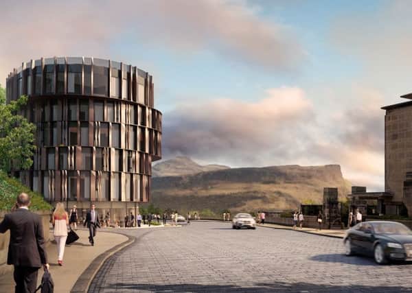 An artist's impression of the proposed hotel on the Royal High School site. Picture: Contributed