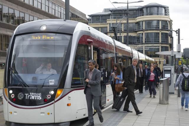 A busy tram at Haymarket. Picture: Ian Rutherford