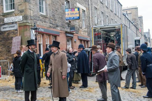 Filming The Secret Agent in Thistle Street. Picture: Ian Georgeson