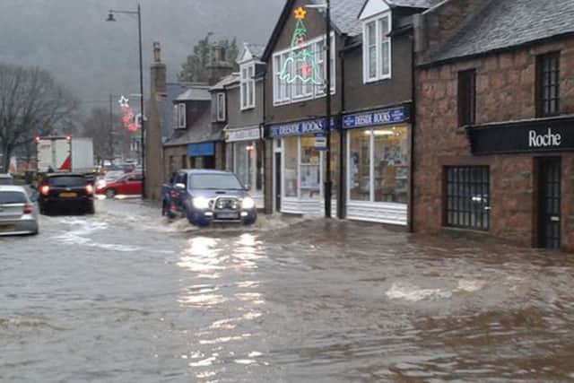 Flooding in Ballater, Scotland, which led to parts of the village being evacuated. Picture: Nick Mitchell/PA