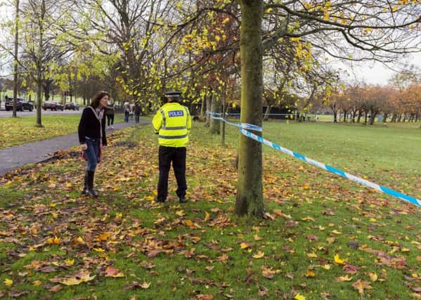Police sealed off part of the Meadows to conduct their investigation.

Picture: Malcolm McCurrach