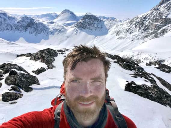 Luke Robertson takes a selfie during an expedition training course in Eastern Greenland last year