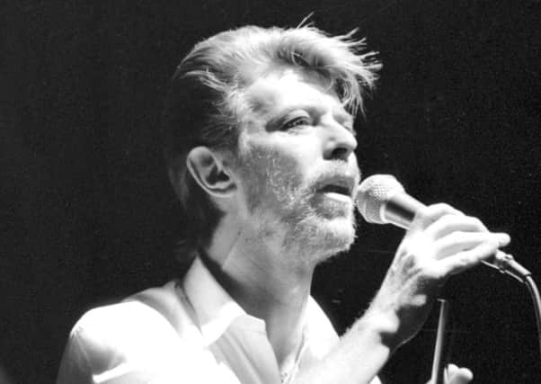 David Bowie on stage in Livingston in 1989
