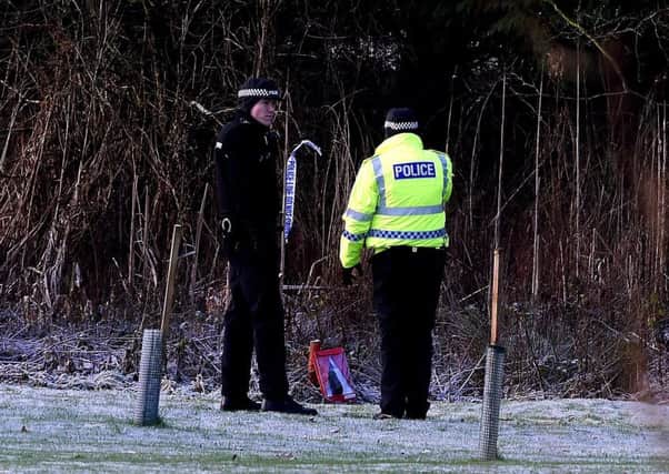 Police at the scene of the find. Picture: Lisa Ferguson
