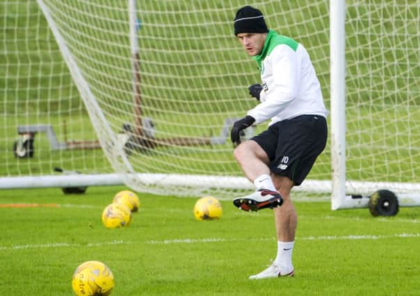 Anthony Stokes during training for Celtic on Wednesday. Pic: SNS