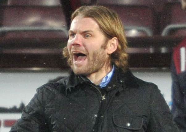 Robbie Neilson shouts instructions from the touchline.     Picture: Ian Rutherford