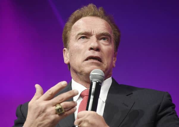 Arnold on stage at the EICC. Picture: Greg Macvean