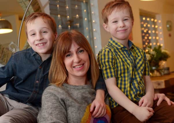 Nicola Welsh with her two sons Lucas , 9 and Oscar , 4. Picture: Phil Wilkinson