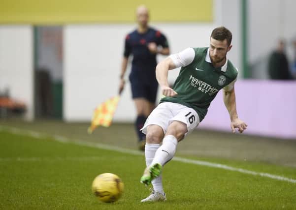 Lewis Stevenson is in good form for Hibs right now. Pic: Greg Macvean