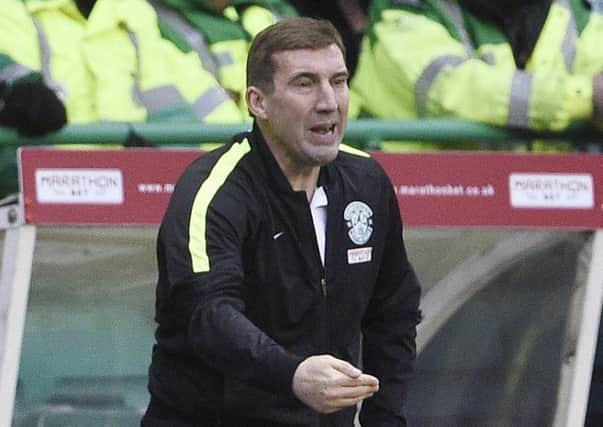 Alan Stubbs admits having 12,000 Hibs fans at Tynecastle this Saturday will be an advantage for Hibs. Pic: Greg Macvean